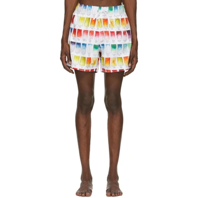 Amiri Watercolor Swatches-print Swim Shorts In Multicolor