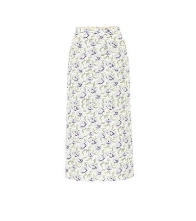 Brock Collection Rapa Floral Cotton-blend Midi Skirt In Purple