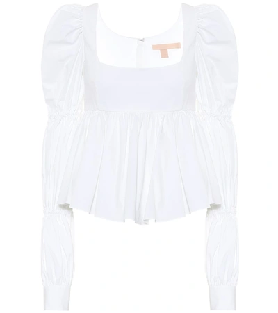 Brock Collection Rperp Stretch-cotton Blouse In White