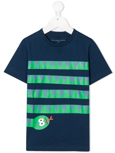 Stella Mccartney Kids' Organic Cotton T-shirt In 4000 Navy