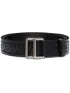 Dolce & Gabbana Logo Print Buckled Belt In Black