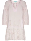 Melissa Odabash Ashley Crochet-trimmed Broderie Anglaise Cotton Coverup In Pink