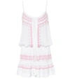 Melissa Odabash Karen Embroidered Eyelet-lace Mini Dress In White Blush