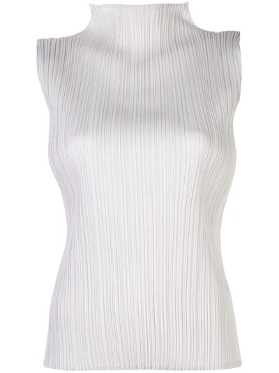 Issey Miyake Mist Fine Technical-pleated Top In Grey