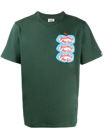 Billionaire Boys Club Apple Logo-print Cotton-jersey T-shirt In Green