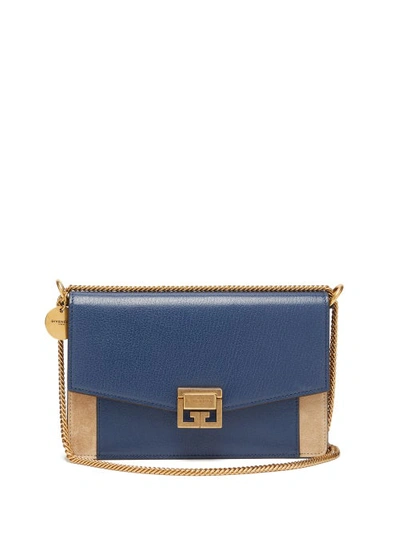 Givenchy Gv3 Mini Leather And Suede Bag In Blue
