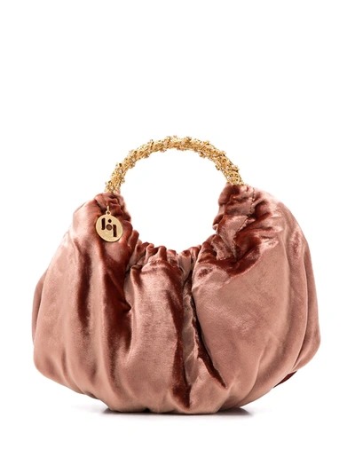 Rosantica Impero Crystal-embellished Velvet Handbag In Pink
