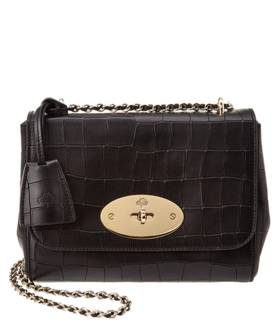 Mulberry Lily Croc-embossed Leather Shoulder Bag' In Black | ModeSens