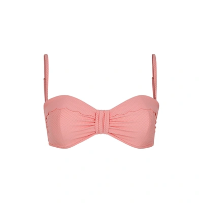 Heidi Klein South Beach Pink Scalloped Bikini Top