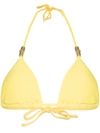 Heidi Klein Cancun Embellished Triangle Bikini Top In Yellow