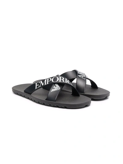 Emporio Armani Boy s Logo Pool Slide Sandals Toddler kids In