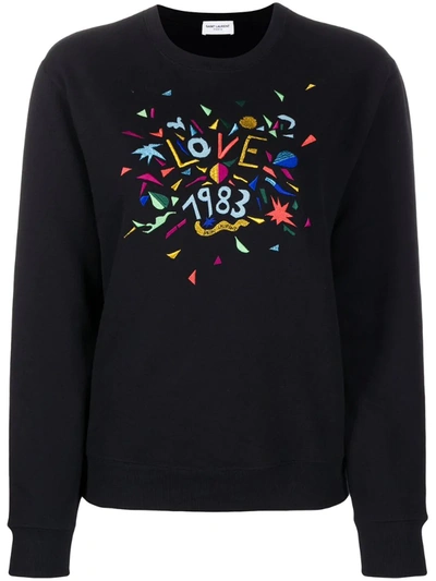 Saint Laurent &amp;quot;love 1983&amp;quot; Sweatshirt In Noir