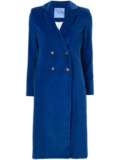 Macgraw Double-breasted Midi Coat In Blue