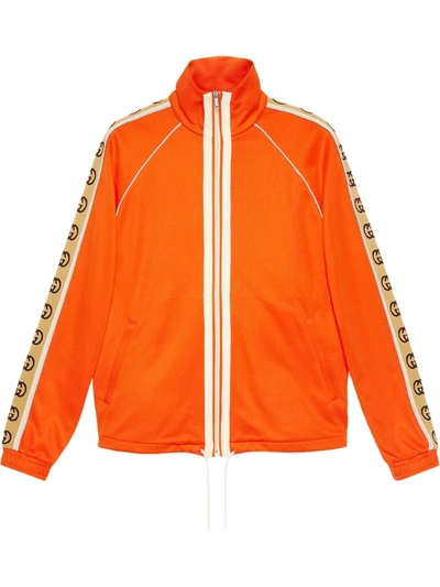 Gucci Men's Technical Jersey Zip Jacket In Orange | ModeSens