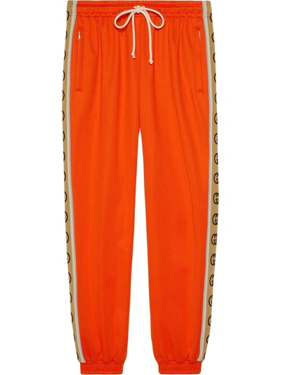 Gucci Loose Technical Jersey Jogging Bottoms In Orange