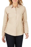 Foxcroft Dianna Non-iron Cotton Shirt In Almond Tart