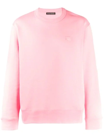 Acne Studios Fairview Face Sweatshirt In Pink