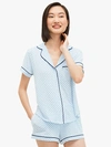 Kate Spade Blue Dot Short Pj Set In Blue Print