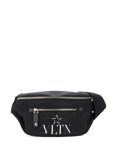 Valentino Garavani Vltn Star Nylon Belt Bag In Black