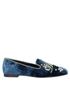 Dolce & Gabbana Jackie Metallic-trimmed Embellished Velvet Loafers In Dark Blue