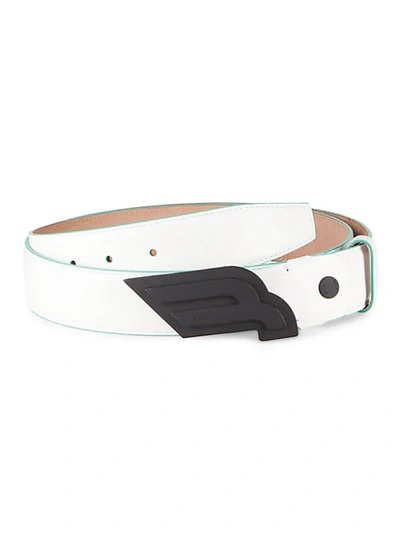 Bally Men's Carby Leather Belt In White