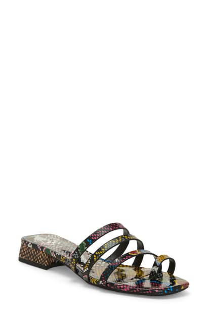 vince camuto snakeskin slides