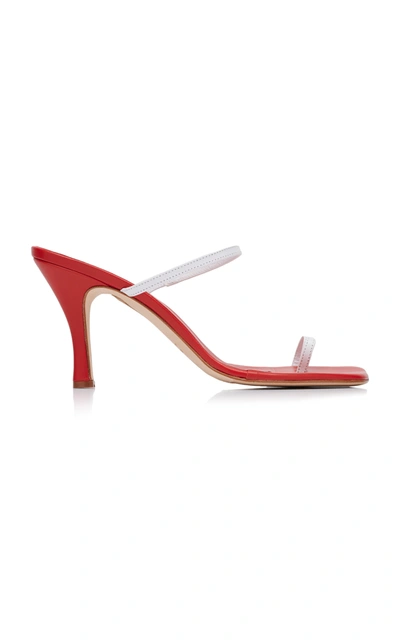 Christopher Esber Fuyao Mismatched Leather Sandals In Red