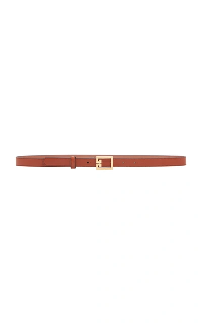 Givenchy Double-g Leather Belt In Brown
