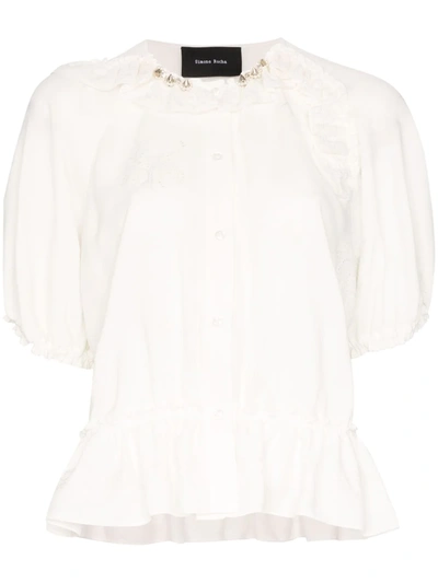 Simone Rocha Ivory Bubble Button-up Blouse In White