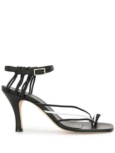 Christopher Esber Square Toe Strappy Sandals In Black