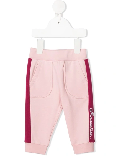Monnalisa Babies' Side Stripe Track Trousers In Pink