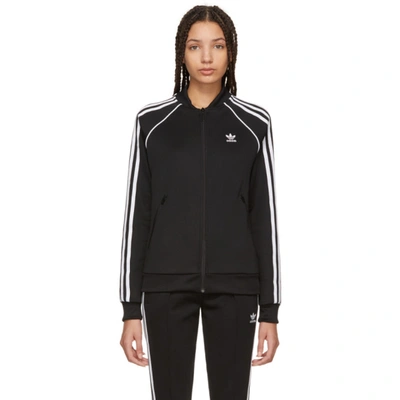 Adidas Originals Striped Stretch-jersey Track Jacket In Black | ModeSens