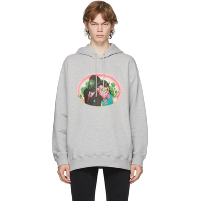 Opening Ceremony Figures Relaxed-fit Hoodie In Grey Melang