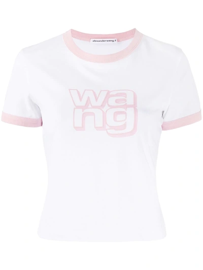 Alexander Wang T Logo-print Cropped T-shirt In White
