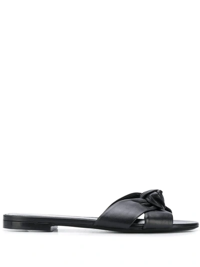 Saint Laurent Biana Slip-on Sandals In Black