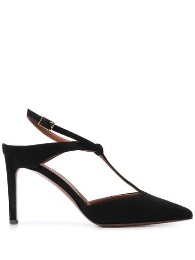 L'autre Chose T-bar Pointed-toe Pumps In Black