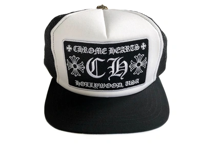 Pre-owned Chrome Hearts Ch Hollywood Trucker Hat Black/white