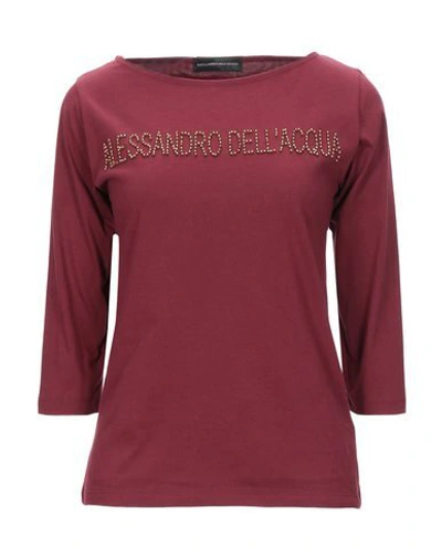 Alessandro Dell'acqua T-shirts In Maroon