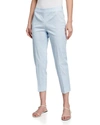Piazza Sempione Audrey Abstract-print Straight-leg Crop Pants In Sky Blue/white