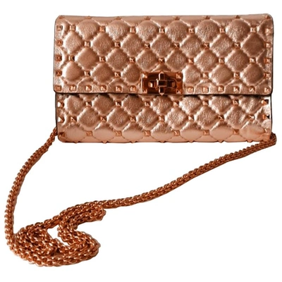 Pre-owned Valentino Garavani Rockstud Spike Leather Handbag In Pink