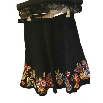 Pre-owned Kenzo Wool Mini Skirt In Black