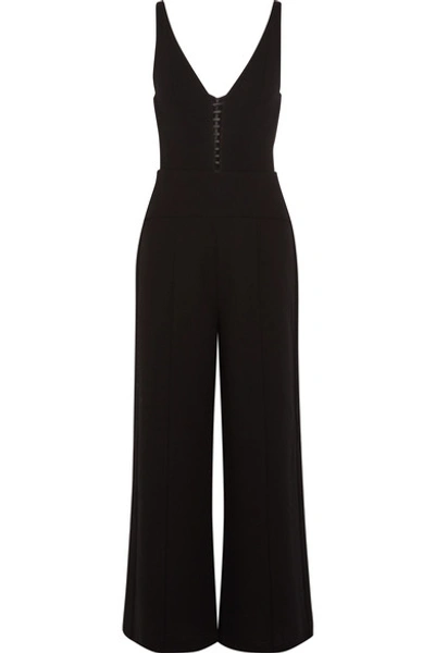 Narciso Rodriguez Sleeveless Wide-leg Jumpsuit With Ladder Inset, Black