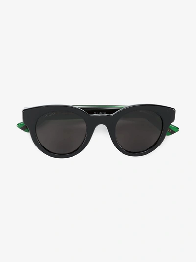 Gucci Eyewear Green And Black Round Sunglasses