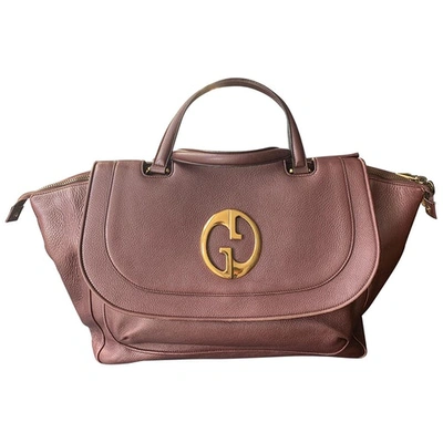 Pre-owned Gucci 1973 Leather Handbag In Burgundy