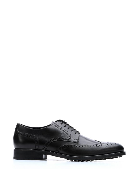 Tod's Perforated Detail Derby Shoes In Black | ModeSens