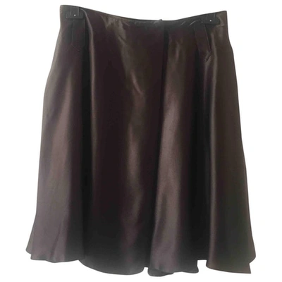 Pre-owned Barbara Bui Silk Skirt In Brown