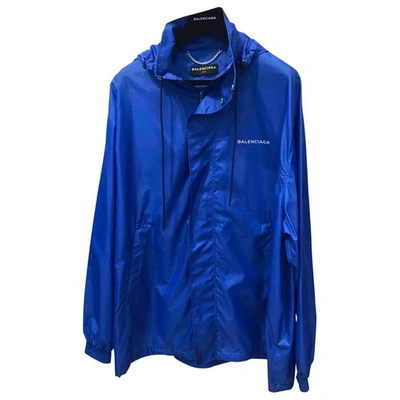 Pre-owned Balenciaga Blue Synthetic Jackets