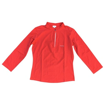 Pre-owned Calvin Klein Red Cotton Top