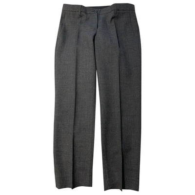 Pre-owned Moschino Anthracite Wool Trousers