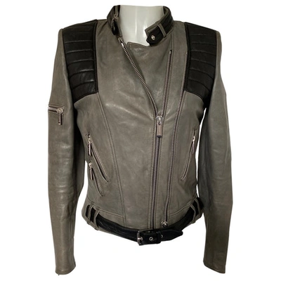 Pre-owned Barbara Bui Grey Leather Jacket